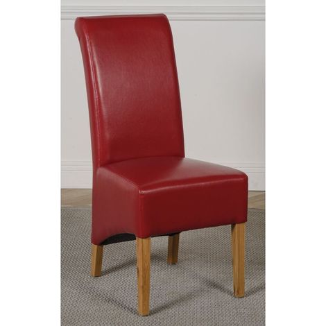 Montana Burgundy Leather Dining Chairs for Dining Room or Kitchen (1/5)