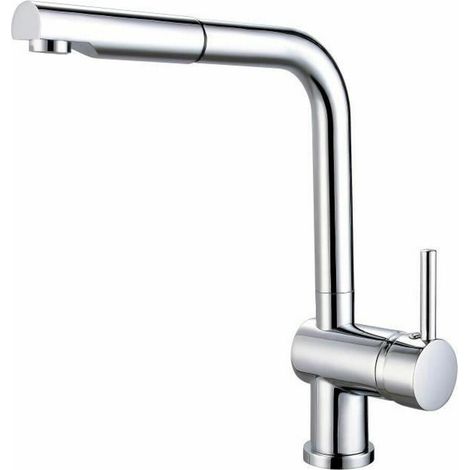ROUSSEAU Robinet mitigeur de cuisine Matsouko - Avec douchette - Gris chrome