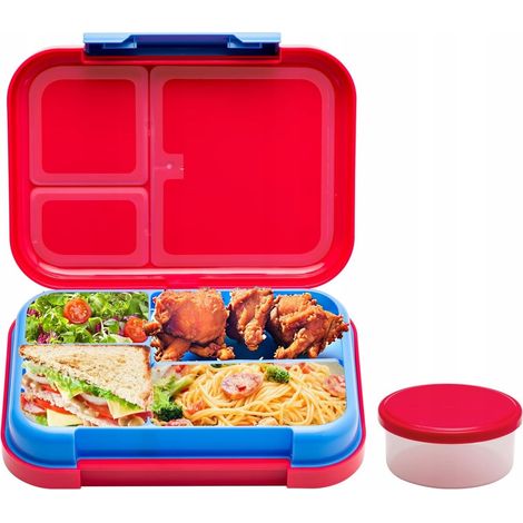 Portapranzo per bambini, contenitore rosa per il pranzo con scomparti. (1/5)