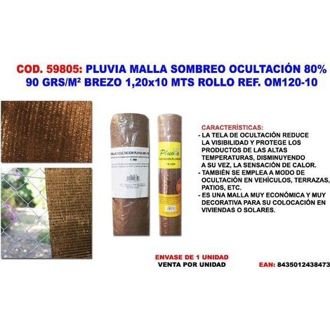 PLUVIA Malla Sombreo de Brezo 90g/m2 1,20x10 m Rollos