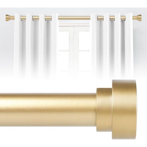 Tringle à rideaux dorée de 122 à 213 cm, très résistante, réglable, tringles à rideaux modernes, tringles à rideaux de fenêtre de 91,4 à 213,4 cm, laiton (1/5)