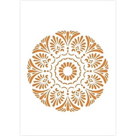 Pochoir mandala A4 - QBIX - Mandala 7 - Mylar 0,3 mm - Découpé laser - Réutilisable, compatible peintures