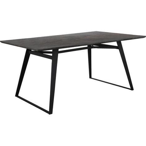 Fuji-Table à manger 160x90 cm 6 places en MarronCadre Gris Noir (1/3)