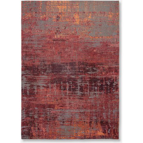 DESIGN A STRISCE - TAPPETO ASTRATTO ATLANTIC - Prodotto in Belgio - Tessuto piatto jacquard meccanico - Rifinito a mano - Antiscivolo naturale - Cotone - Poliestere - Rosa Nassau - 80 x 150 CM (1/5)