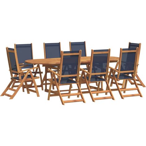Maison Exclusive - 9-tlg. Garten-Essgruppe Massivholz Akazie und