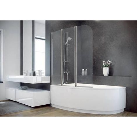 Bañera MARY 160/170 cm con mampara - Ángulo: Izquierdo - Dimensiones: 160cm