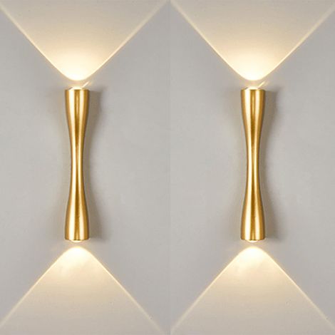 Set of 2 Modern and Simple Indoor LED Wall Sconces — Outdoor Lighting for Hallways and Staircases — 220V, 24 cm, 6W, Warm Light (1/5)