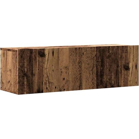 Meuble TV Banc TV Armoire TV mural vieux bois 100x30x30 cm bois d'ingénierie (1/5)