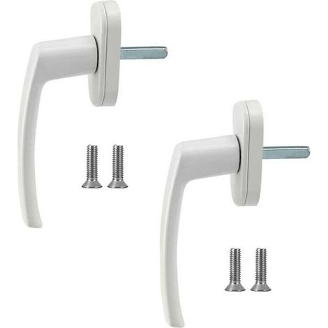 Poignées de fenêtre en aluminium (lot de 2), poignées en aluminium massif, compatibles avec les poignées de porte en aluminium blanc (1/5)