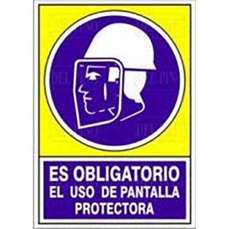 señal 609 plast.420x297 ''obli.uso pant'' es obligatorio uso pantalla protectora