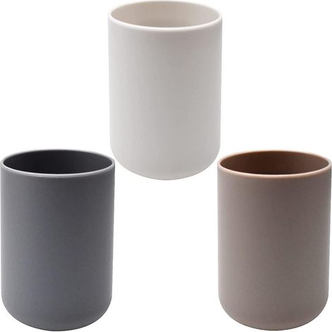 Lot de 3 gobelets en plastique pour brosse à dents et bain de bouche, idéal pour les voyages. Cadeau d'anniversaire. (1/5)