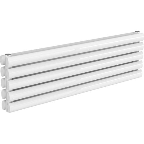 Reina Nevah Double Designer Horizontal Radiator 295mm H x 1000mm W White (1/5)