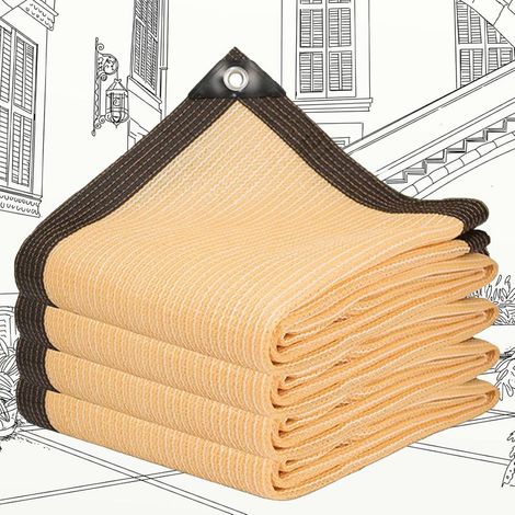 Brise Vue Balcon Vue Jardin Exterieur, Brise-Vue Jardin de 1x5m Toile Ombrage de Protection Solaire Rectangulaire à 90% Anti UV en Voile D'ombrage Filet D'ombrage avec illets pour Pergola (Be (1/5)