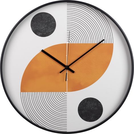 Schwarze Metall-Wanduhr 60x4,5x60 cm (1/5)