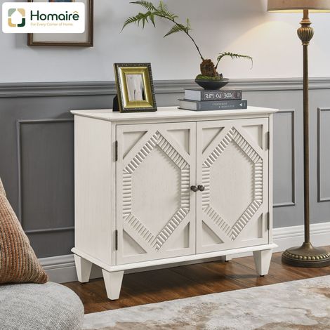 Buffet, blanc antique, en blanc 85,29 x 40,01 x 76,5 cm HOMAIRE (1/5)