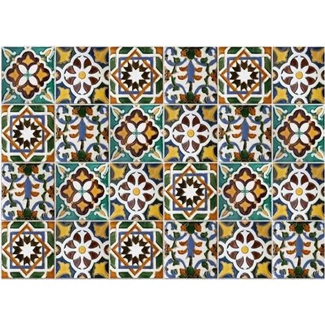 sticker per piano cottura "kp tiles green"- 47x65 cm (1/2)