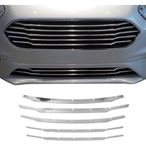 Moulure de Grille de Calandre Compatible avec Ford Tourneo Courier 2018 à 2022, Garniture Baguette de Calandre en Acier Inoxydable Argent (1/5)