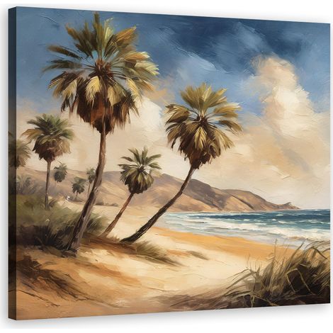 Tableau déco Palmiers Mer Paysage tropical 40x40 (1/5)