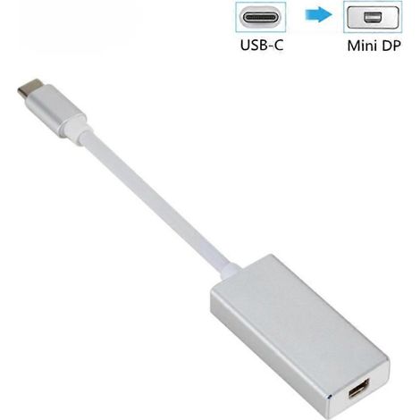 Adaptateur USB-C vers Mini DP, compatible avec les appareils Pro, Air, Chromebook, Pixel, iPad Pro, S8/S9 et autres. (1/5)