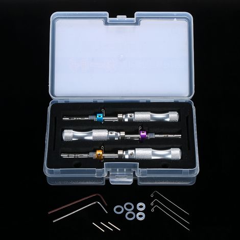Kit de crochetage de serrure tubulaire avec outils de serrurier transparents pour débutants, professionnels, enfants (7,0/7,5/7,8 mm) (1/5)