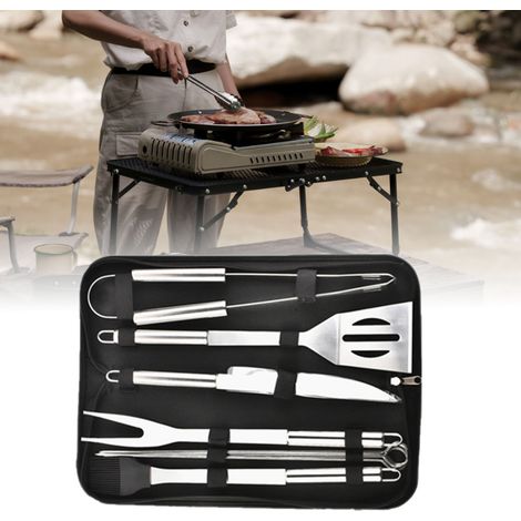 Ensemble de 9 ustensiles barbecue en acier inoxydable pour cuisson intérieure et extérieure (1/5)