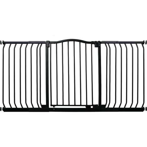 Bettacare Curved Top Dog Gate, 197cm - 206cm, Matt Black, Pressure Fit Pet Gate for Dog and Puppy, Pet and Dog Barrier