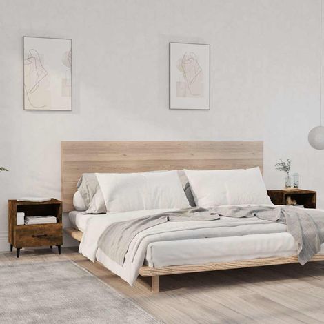 vidaXL Bedside Cabinets 2 pcs Smoked Oak Engineered Wood (1/5)