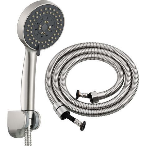 Hochdruck-Duschkopf. Wassersparender Duschkopf mit 5 einstellbaren Strahlarten. Umweltfreundlicher Duschkopf. Handbrause für Badezimmer. Duschkopf mit 1,5 m Schlauch (silber).