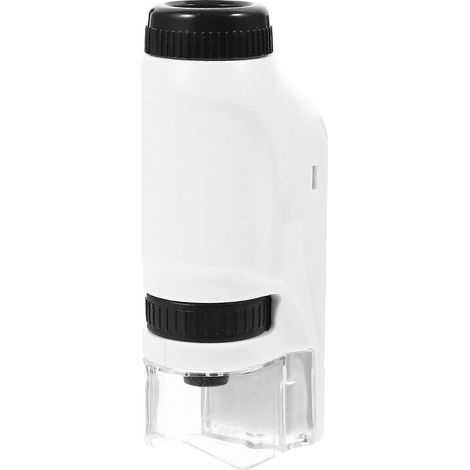 Microscope monoculaire, loupe biologique simple, accessoire de laboratoire en plastique pour l'école-11X5.3X3CM-White