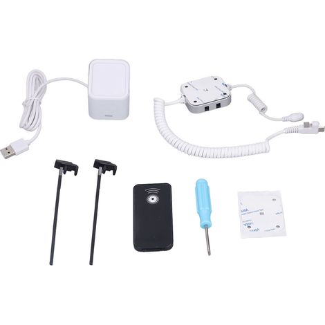 Support antivol pour stand avec alarme de sécurité 95‑120dB, fonction charge, antidérapant, télécommande, pour magasin centre commercial, prise Type C (1/5)