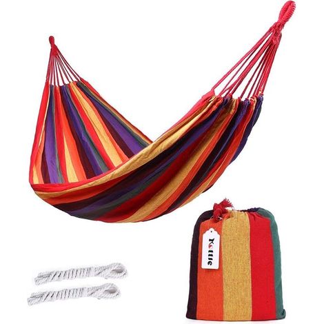 Filiyano-Hamac brésilien en coton doux, double largeur, pour 2 personnes, extérieur (1/5)