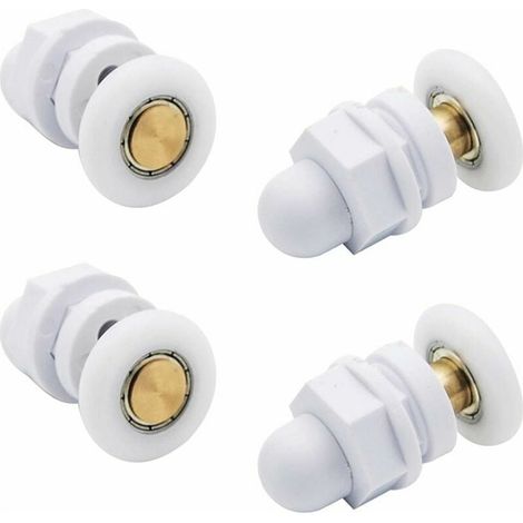 Roulettes pour porte de cabine de douche – Roulements coulissants en laiton, accessoires de fixation pour portes coulissantes de salle de bain, kit de remplacement universel