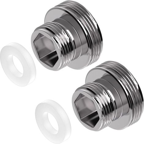 Lot de 2 adaptateurs de robinet M16 vers M22 - Adaptateur fileté pour filetage extérieur M16 et M22 - Convient pour les robinets de cuisine, les économiseurs d'eau, les purificateurs d'eau, les (1/5)