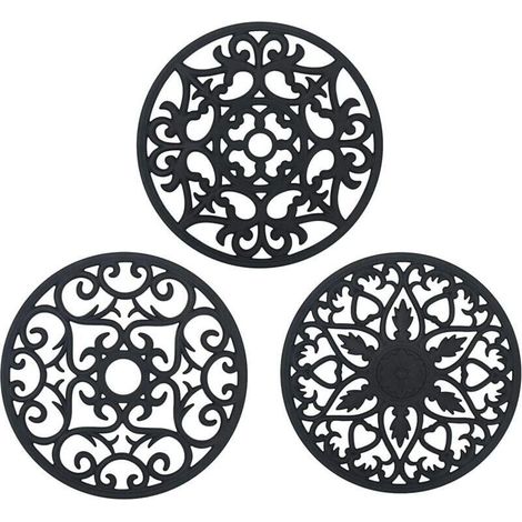 Dessous de Plat Silicone, 3PCS Anti-drapant Anti-Chaleur 250 C Multifonction Repose-cuillre Dessous de Verre de Cuisine Tapis de Table pour Cuisine et Salle Manger (1/5)