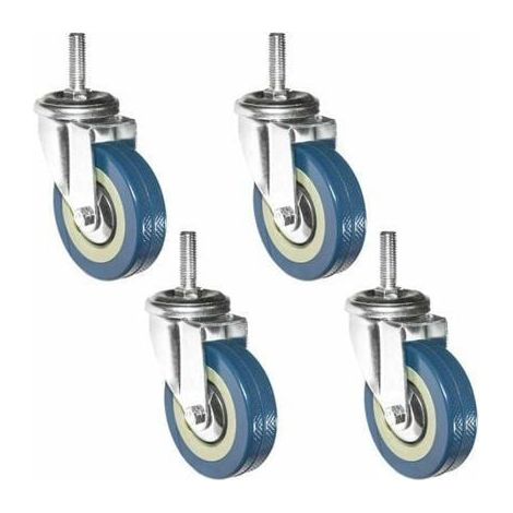 Lot de 4 360° Roulettes pour Meubles 75mm M10 Roulette Charge Lourde Pivotante (1/5)