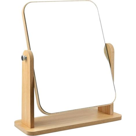 Spiegel, 360° drehbar, Massivholz, 22 x 17 cm, Schminktisch, Badezimmer (1/5)