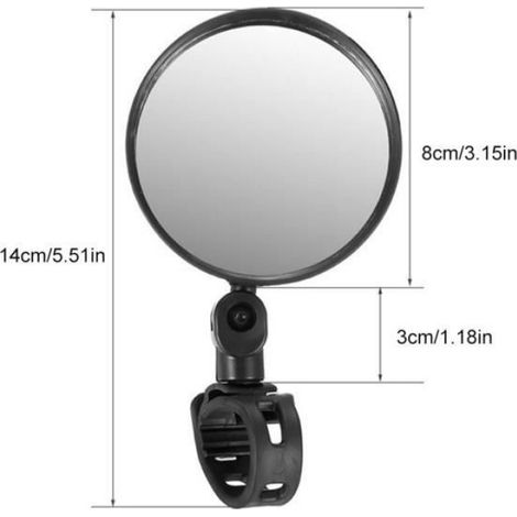 Rétroviseur Vélo - Rétroviseur Guidon Universel 360° Réglable - Pour Vélo Électrique VTT Scooter - 70 mm - Lot de 2 (1/4)