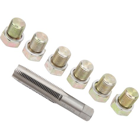 Kit de réparation de filetage de bouchon de vidange d'huile (13 pièces) : vis de carter d'huile M13 x 1,5 mm et outil de refiletage inclus (1/5)