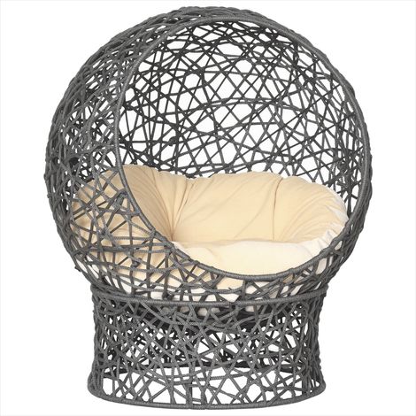 Arbre à chat avec panier surélevé et coussin crème violet (1/5)