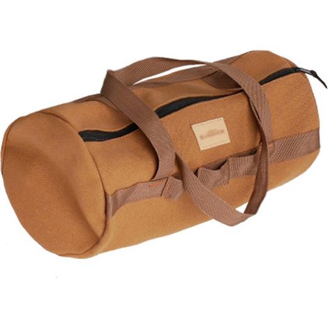 Sac de rangement pour piquets de tente et poteaux, sac à outils en toile à fermeture éclair, accessoire de camping et randonnée (camel) (1/5)