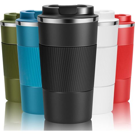 APEX Mug de voyage réutilisable 510 ml (18 oz) en acier inoxydable à isolation thermique sous vide, pour boissons chaudes et froides,noir (1/5)