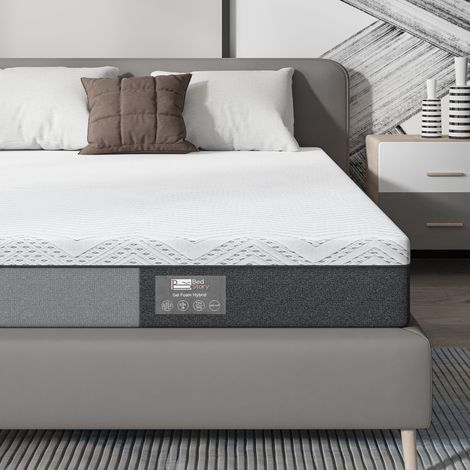 Matelas 140x200CM, Hauteur 18CM, Matelas en Mousse à mémoire de Forme 7 Zones, fermeté Moyenne avec Soutien et Housse Amovible en Tissu (140x200x18cm) (1/5)