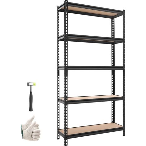 Stockage Modulable Rayonnage Métallique Étagère Charge Lourde 923x309x1813 mm 5 Niveaux pour Cuisine et Cave (1/5)