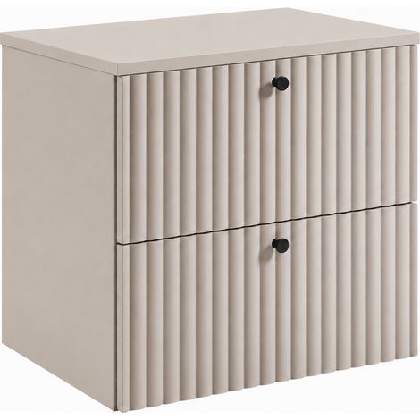 Mobile bagno Bello 60 cm, cashmere, piano cashmere, maniglie nere (1/5)