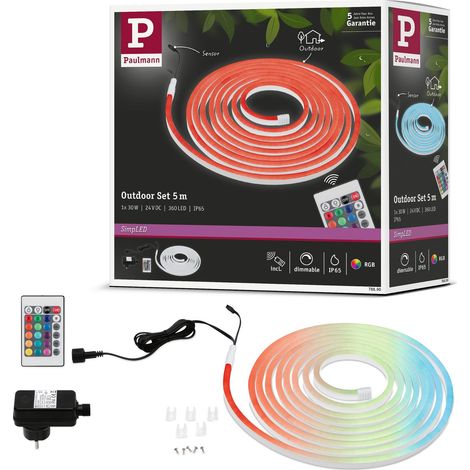 Kit completo di strisce a LED Paulmann Outdoor Stripe da 5 m 78890 con spina 24 V 5 m RGB 1 set (1/5)