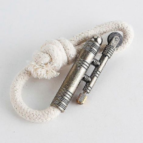 Briquet vintage rétro style tranchée, en métal velours et corde à sonnettes, idéal pour le camping et les activités de plein air. Fonctionne sans kérosène ni essence. Disponible en stock (SZRH AC). (1/5)