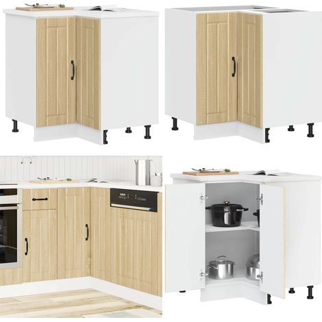 vidaXL Küchen-Eckunterschrank Lucca Sonoma-Eiche Holzwerkstoff (1/5)
