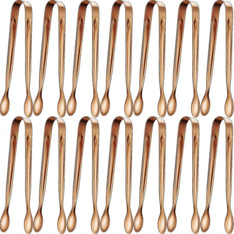 12 pinces à sucre, pinces à glaçons, mini pinces de service en acier inoxydable (argent, 11 cm) - MXBC (1/4)