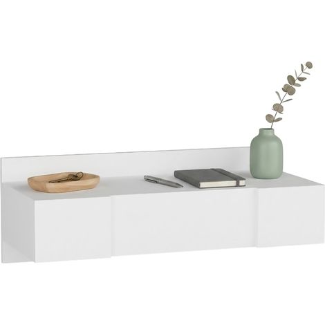 Selci Schminktisch, inklusive Spiegel, 3 Türen, Platte aus veredeltem Holz, 100x39x33h cm, Weiß