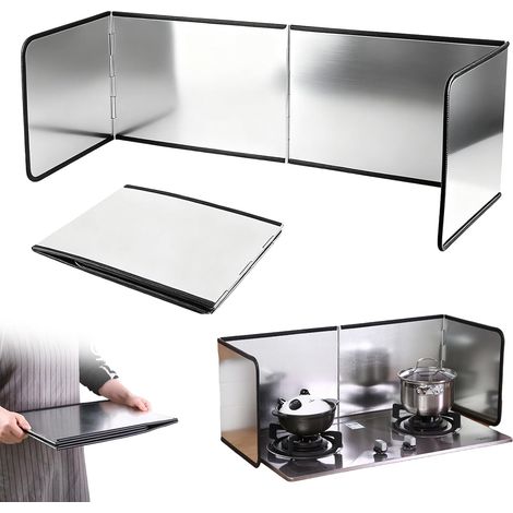 Protection anti-éclaboussures pour cuisine - 4 protections anti-éclaboussures - Paroi pliante - Protection anti-éclaboussures - Protection anti-éclaboussures pliable pour cuisines - Taches (1/5)